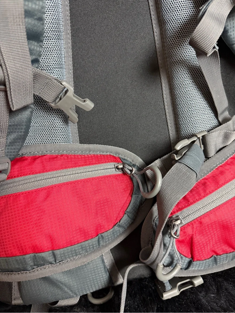 OutdoorMaster 50L Red and Gray Hiking Backpack